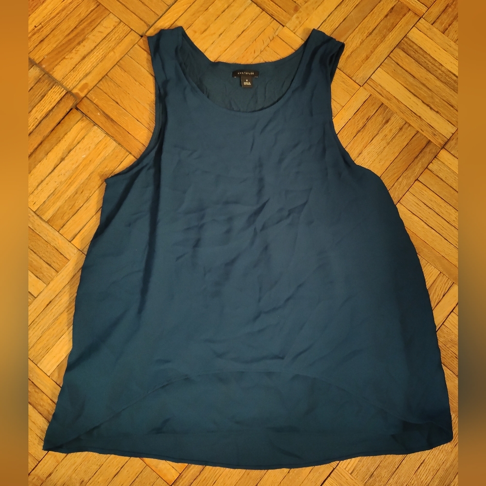 Ann Taylor Blue Sleeveless Tank Top
